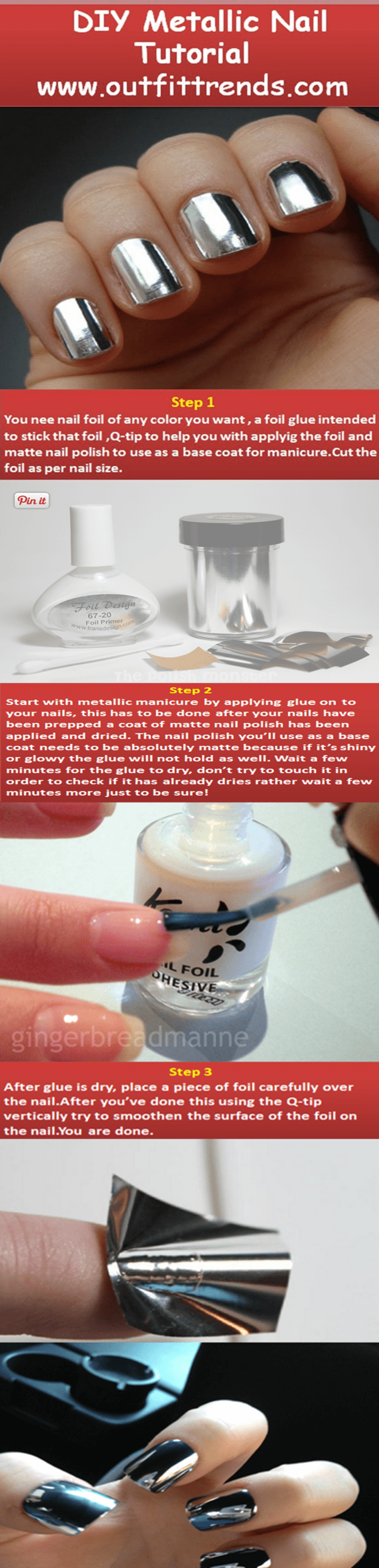 How To Do Metallic Nail Art Diy Tutorial