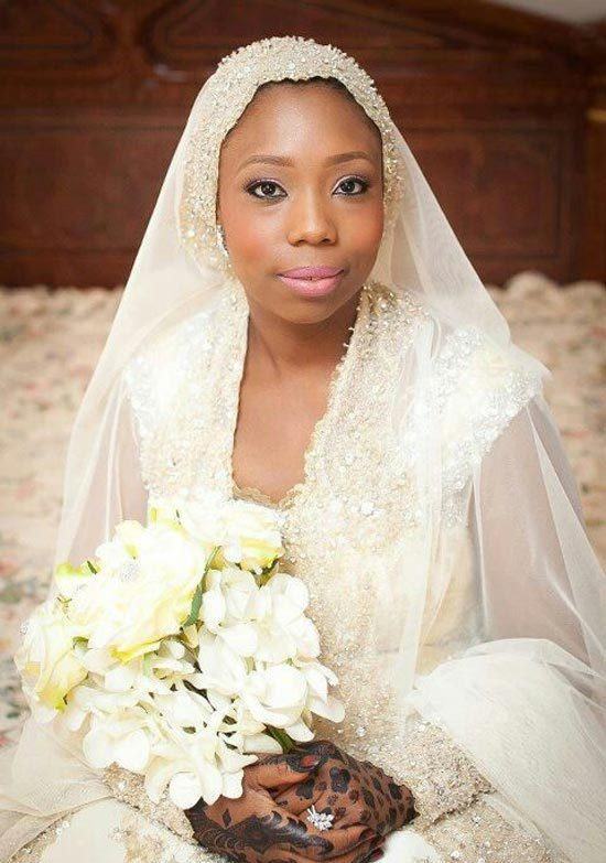 Black Women Hijab Wedding dress