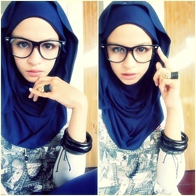 Stylish hijab with glasses