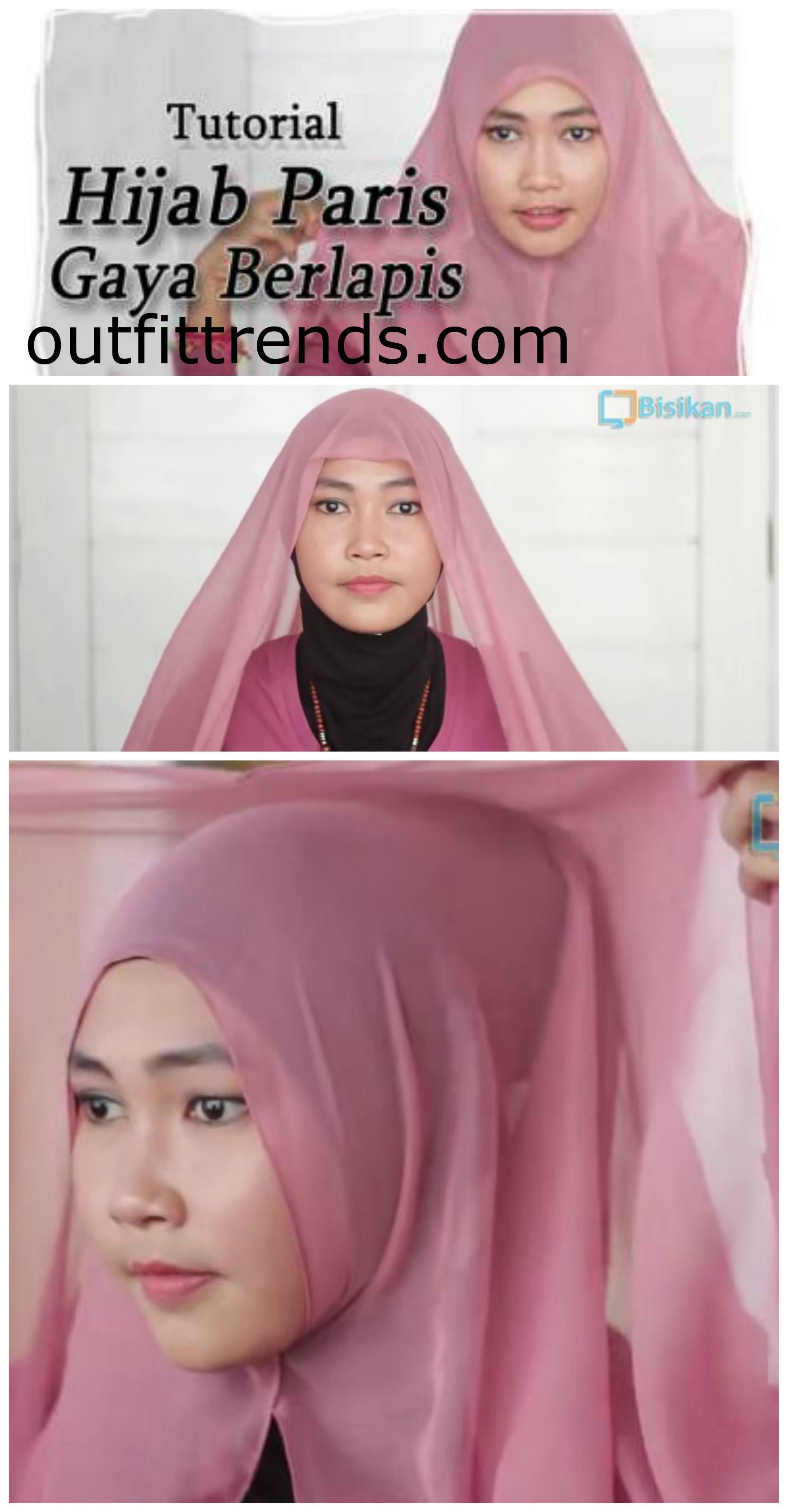 25 Gambar Keren Tutorial Hijab Paris Berlapis Terupdate Tutorial