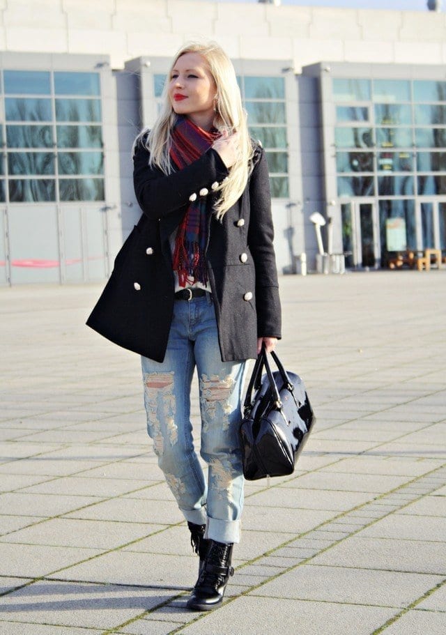 combat boots with boyfriend jeans