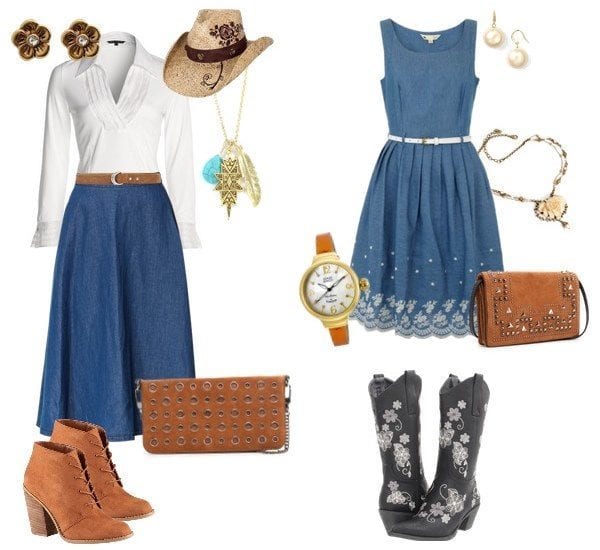 Outfit Ideas for dressing like a Cowgirl. A collection of different styles to go with a cowgirl look. Celebrity inspirations. Cowgirl shoes
