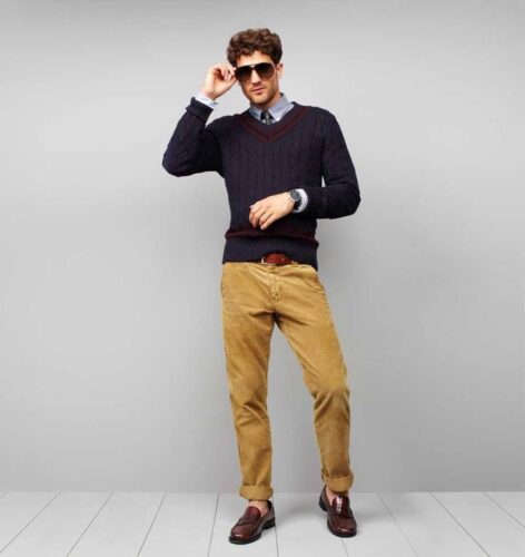 Men Corduroy Pants Outfits-15 Corduroy Men Fashion