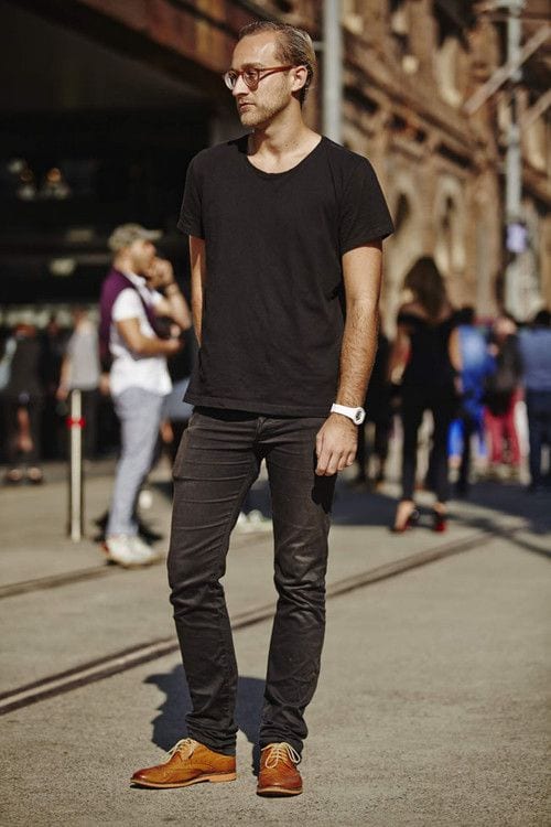 20 Outfit Ideas to Wear Black Pants with Brown Shoes for Men