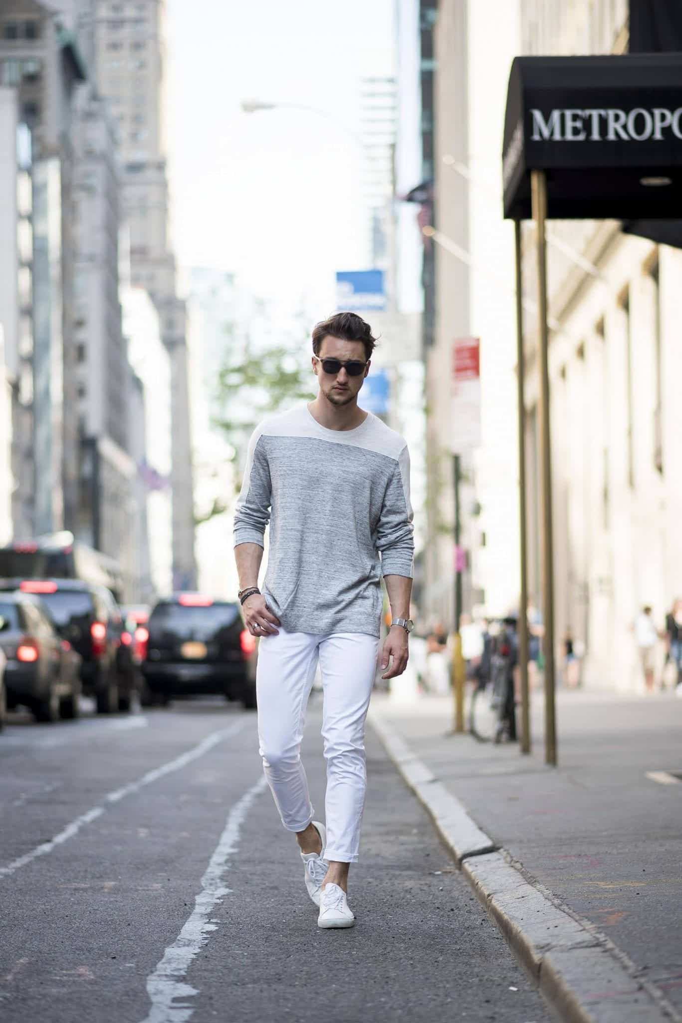 White Jean Outfits For Men Top 25 Ideas For White Jeans Guys