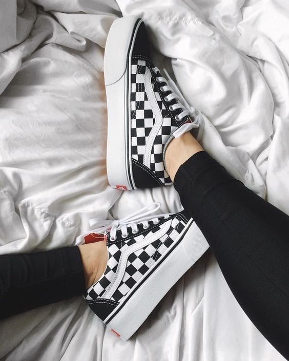 cute outfits with checkered vans