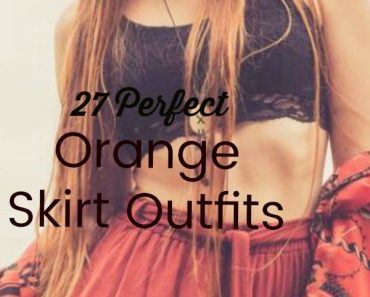 orange skirt outfits