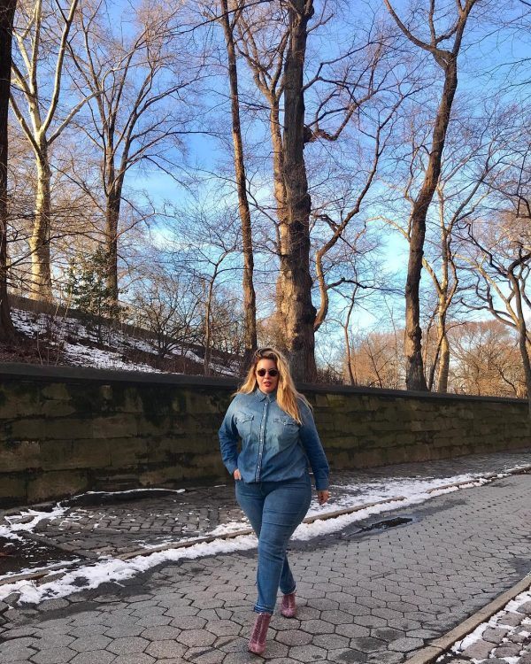 all-denim-look-600x750 21 Best Winter Jeans Outfits for Plus-Sized Women to Stay Cool and Chic