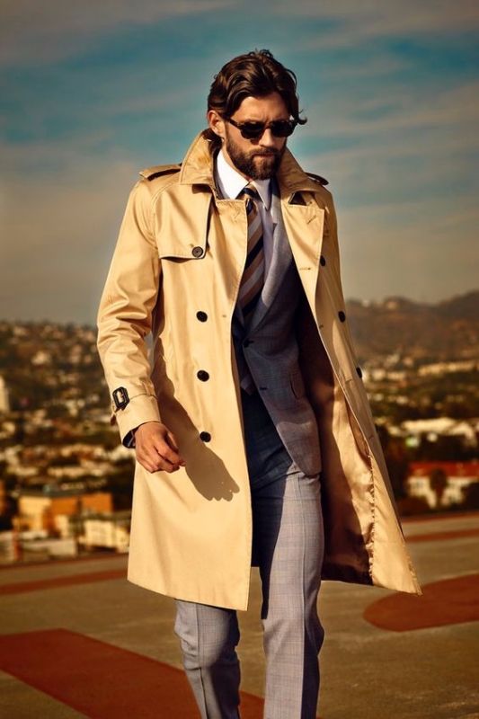 Trench coat with formal suit