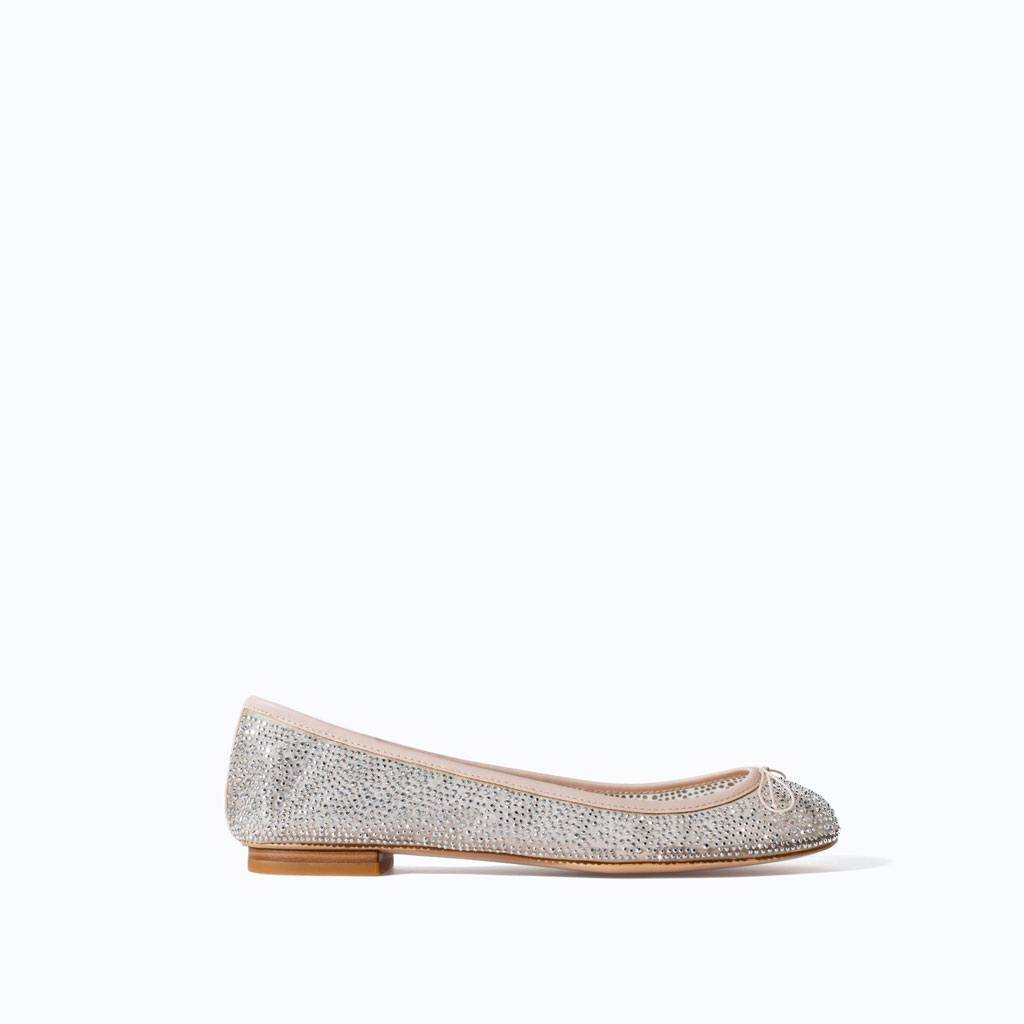shiny ballerina flats