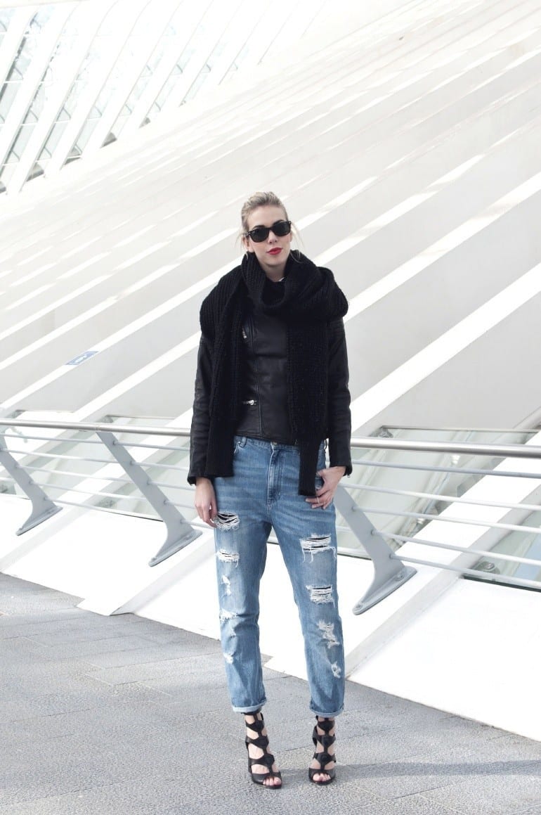 Stylish Girls in Distressed Jeans Stylish Girls in Distressed Jeans