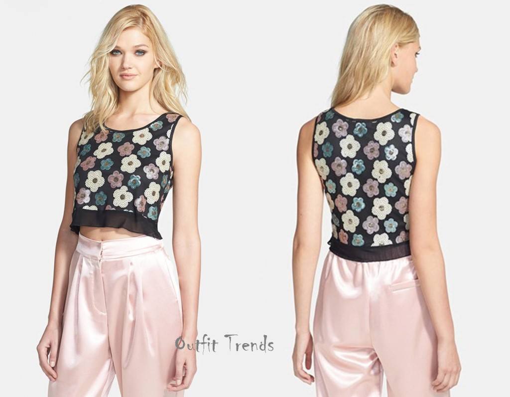 Women Floral Crop Tops outfits with tank tops