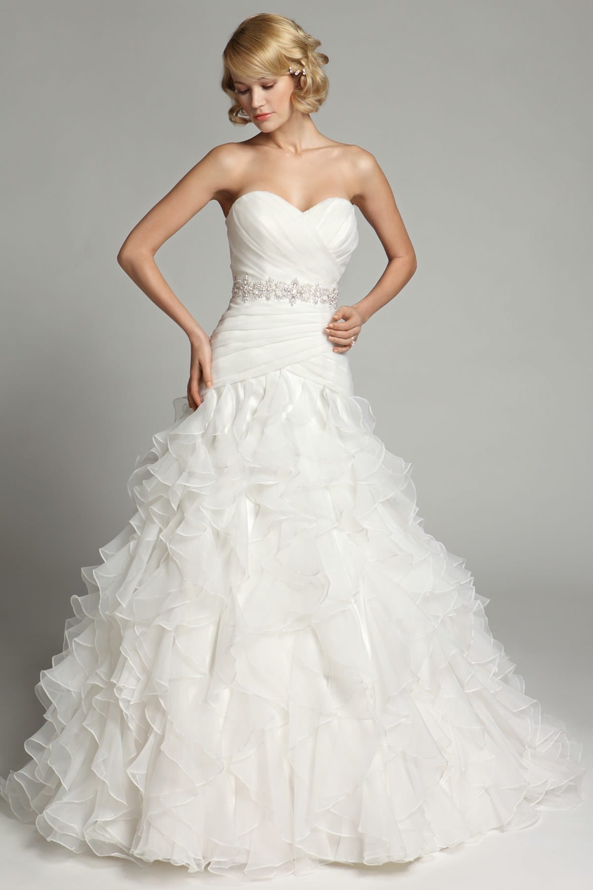 strapless white barbie style bridal