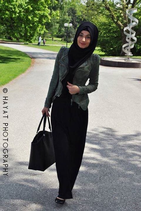 Street style look with hijab Street style look with hijab