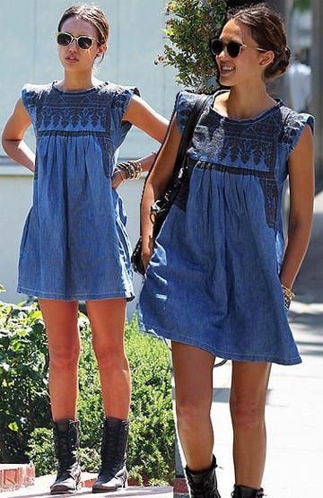 Jessica Alba Denim Dress