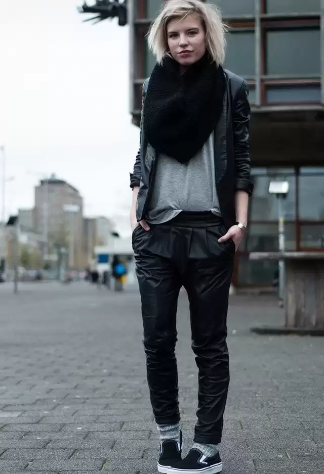 Leather baggy pants Leather baggy pants