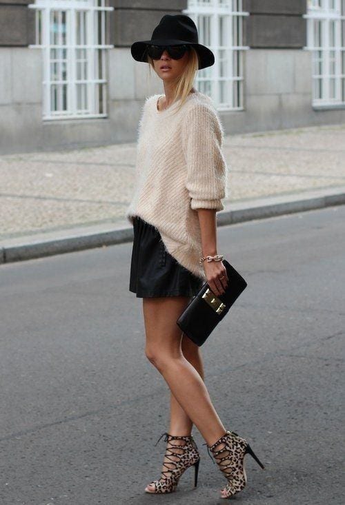 faux leather shorts