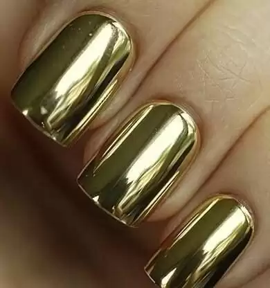 Gold metallic nail fashion Gold metallic nail fashion
