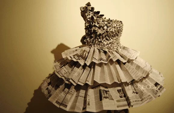 Gowns made from newspaper Gowns made from newspaper