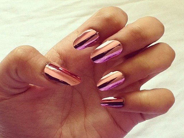 25 Most Awesome Mirror and Metallic Nail Art Ideas#