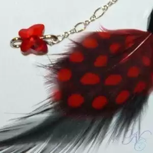 Red and Black Feather Earring Red and Black Feather Earring