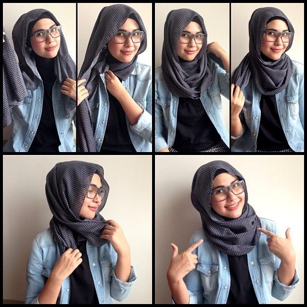 Hijab style for Girls with Glasses