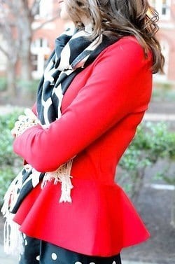 Red Peplum top