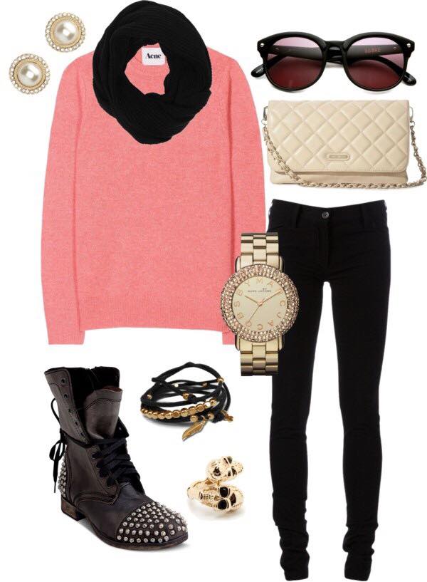 funky winter look teenage girls