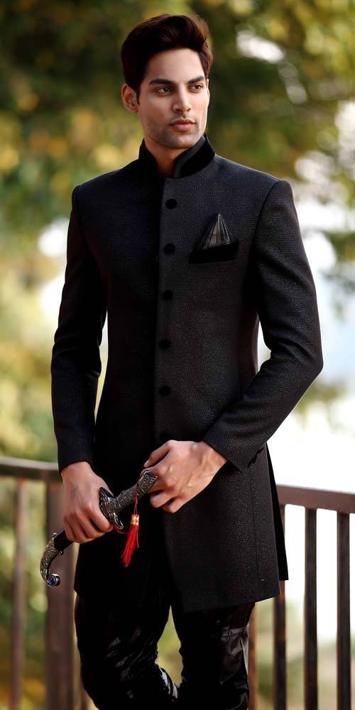 black sherwani for men