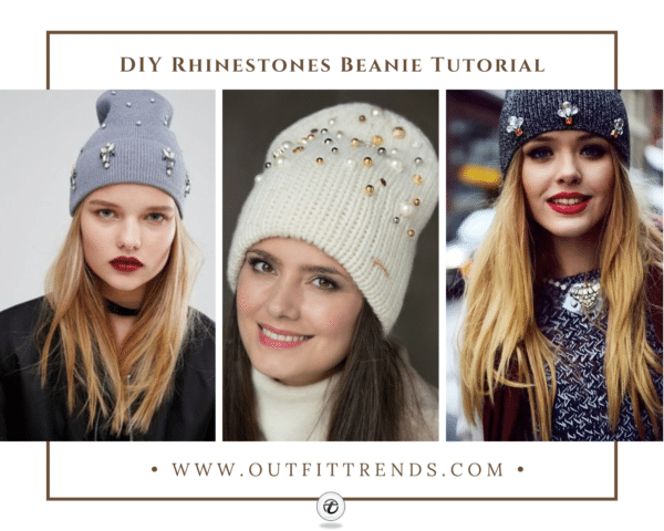 DIY Rhinestones Beanie Tutorial