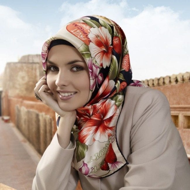 printed turkish hijab style