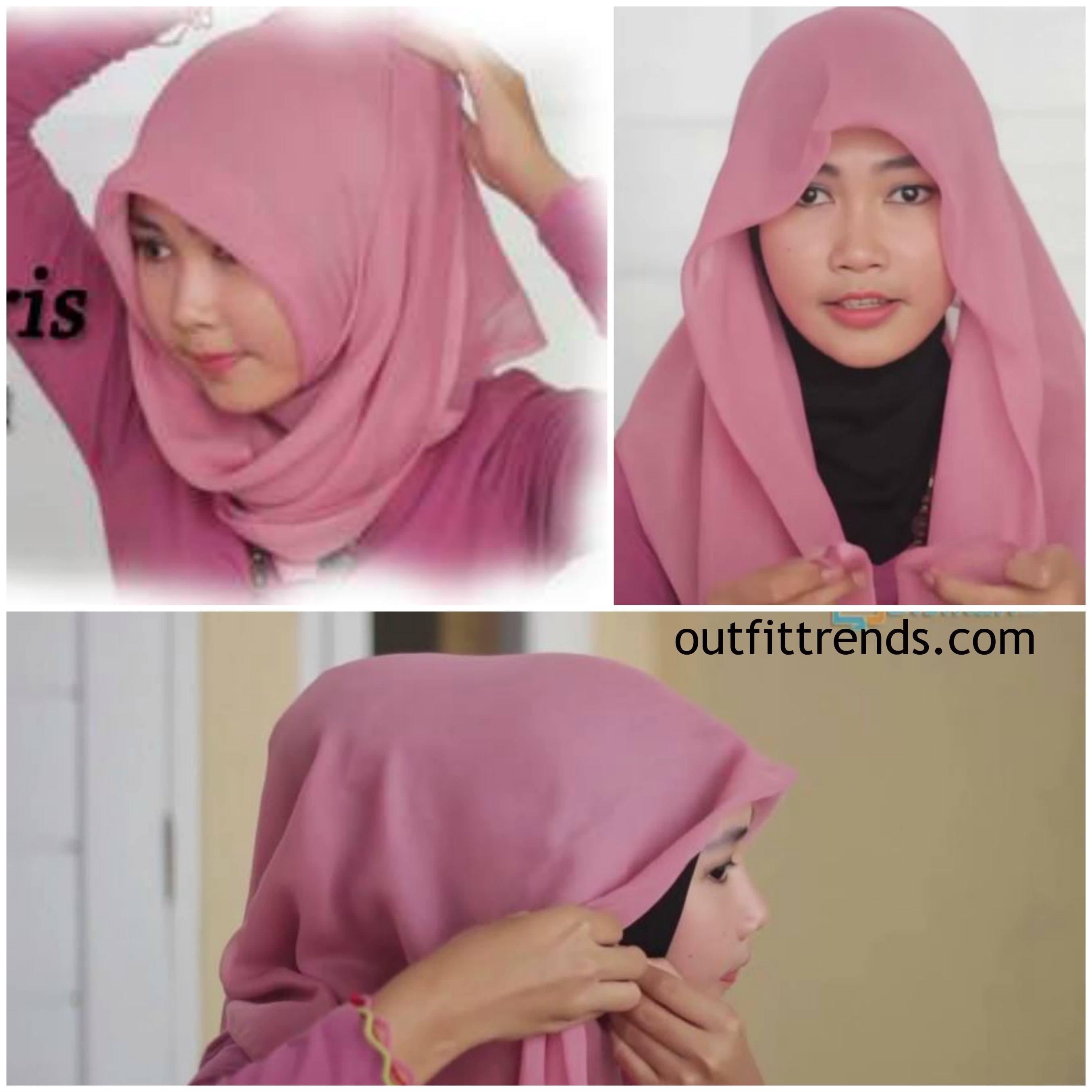 tutorial hijab paris step by step