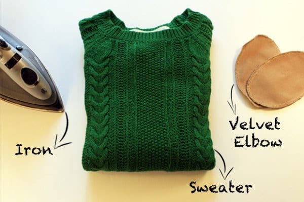 diy sweater elbow makeover