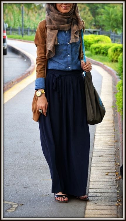 hijab with maxi dress and Skirt (11)