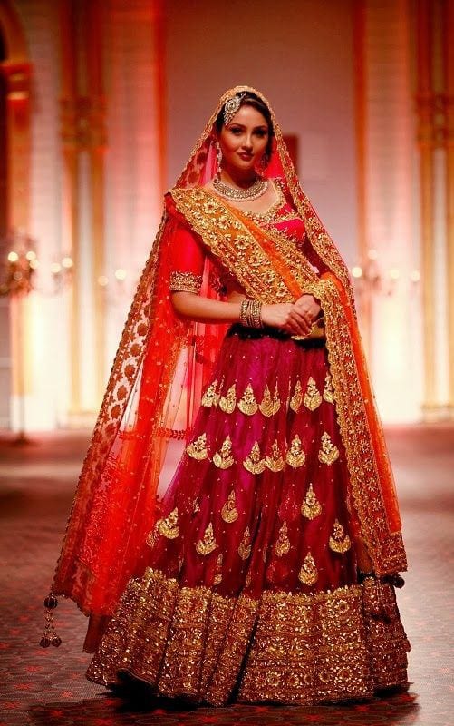 Red indian shop bridal wear