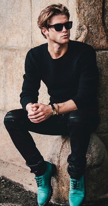 all black party attire mens