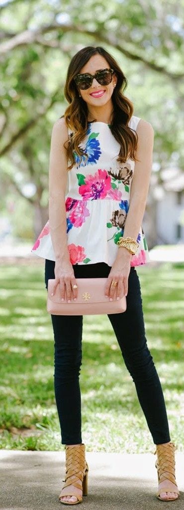 floral peplum tops