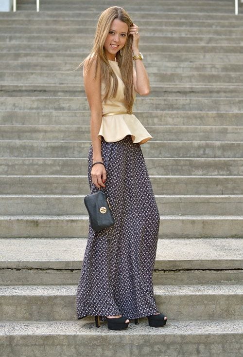 peplum top with palazzo pants