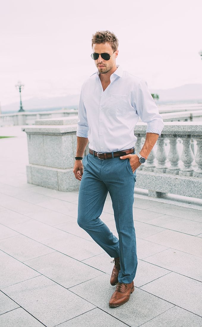 Men White Shirt Outfits-15 Ways to Wear White Button Down Shirts