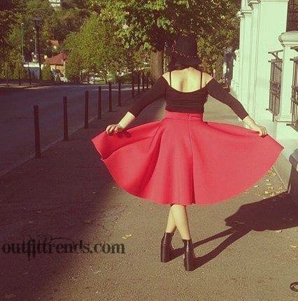 what to wear with red skirt (2)