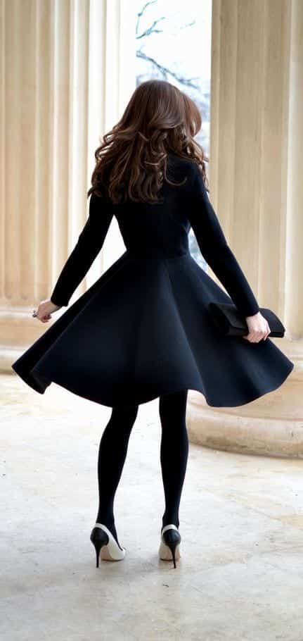 black tights with a dress