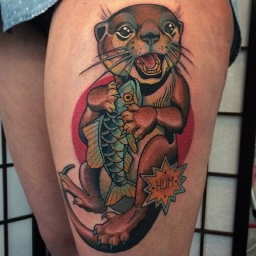 Fresh River Otter  Sketch Tattoo