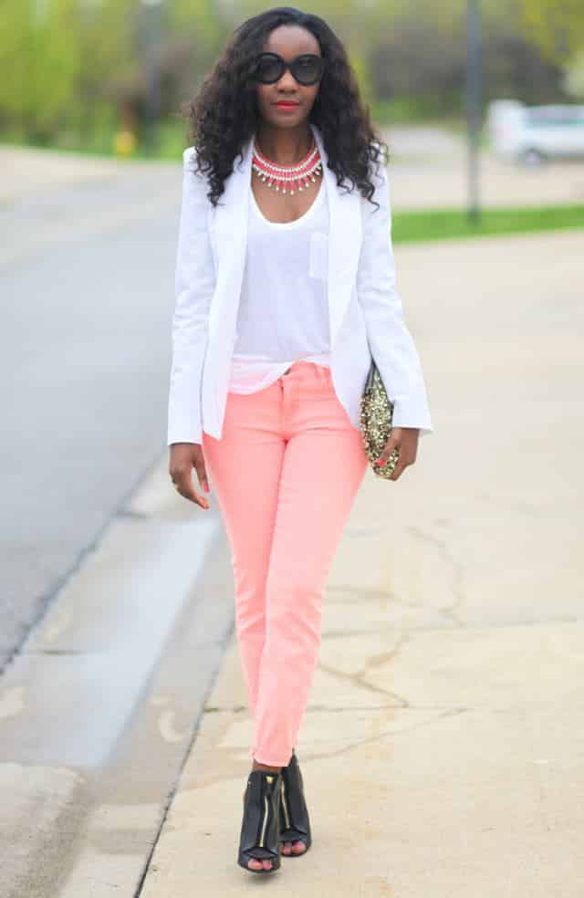 Outfits with White Blazer-24 Ideas to Wear White Blazer this Year