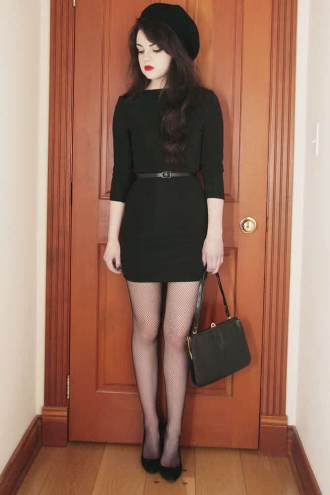 black dress with boots for funeral