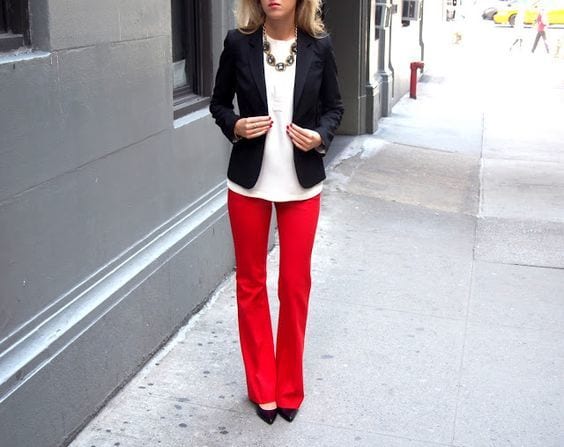 Outfits To Wear With Red Pants-20 Tips How To Wear Red Pants