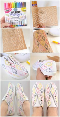 15 Easy DIY Sneakers Makeover for Teen Girls with Tutorials