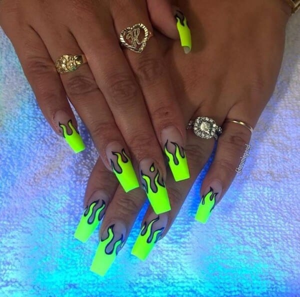 Hot Pink Louis Vuitton Nails - instagram baddie nails