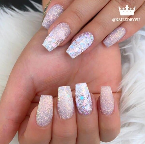 Two Tone Ombre Coffin Nails Short Nail And Manicure Trends