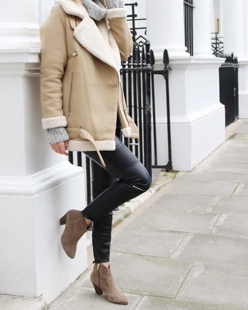 How to wear Shearling Boots - Ideas to wear Dresses with boots
