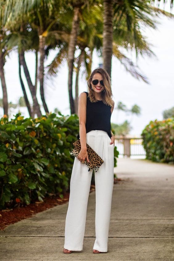 How to Wear White Wide Leg Pants-10 Outfit Ideas with Wide Pants